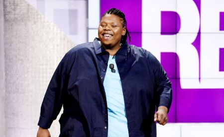 jumoke walking on a talk show 